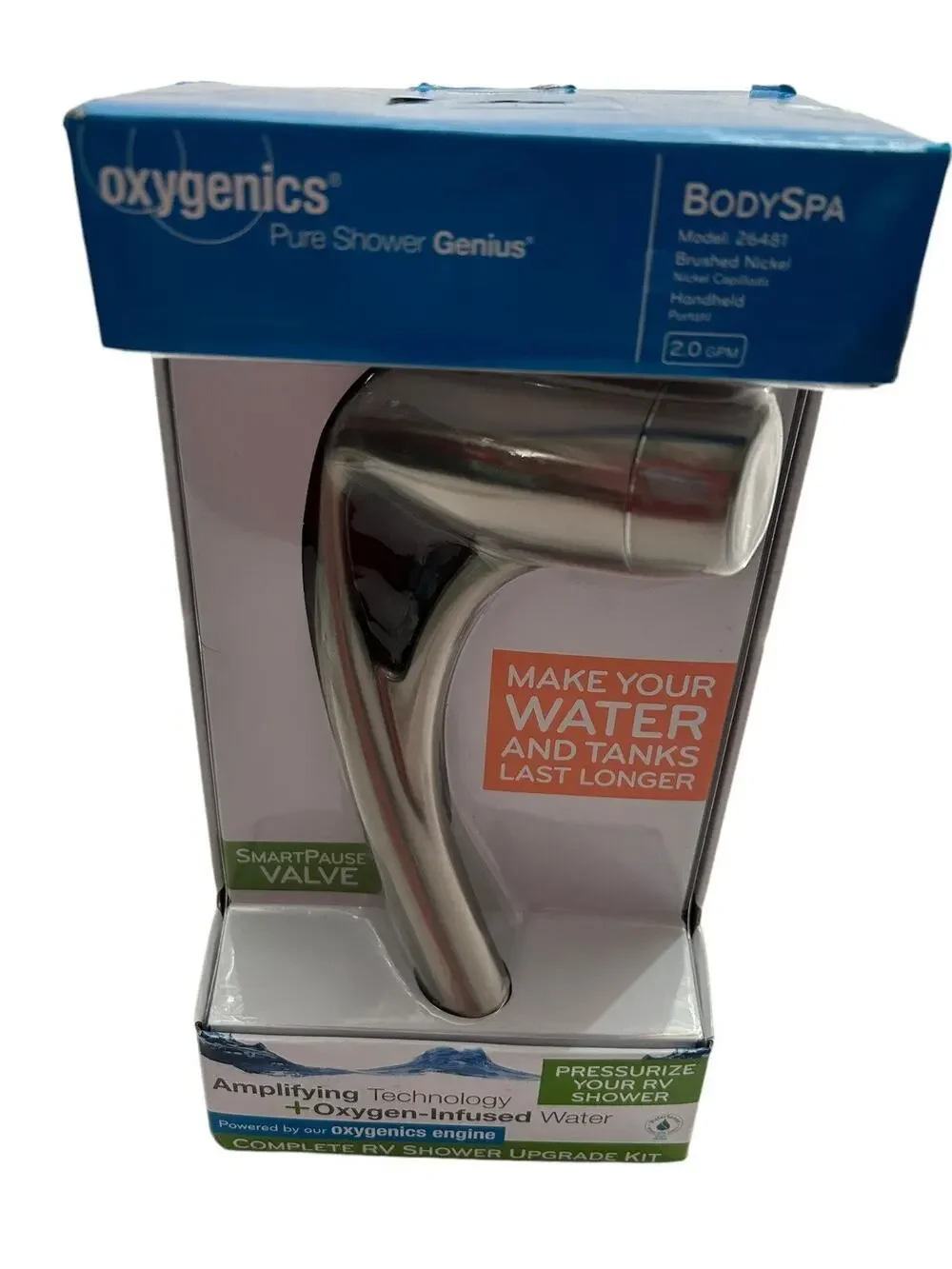 Oxygenics 26481 Brushed Body Spa Shower Kit Handheld Smart Pause Valve NIB New